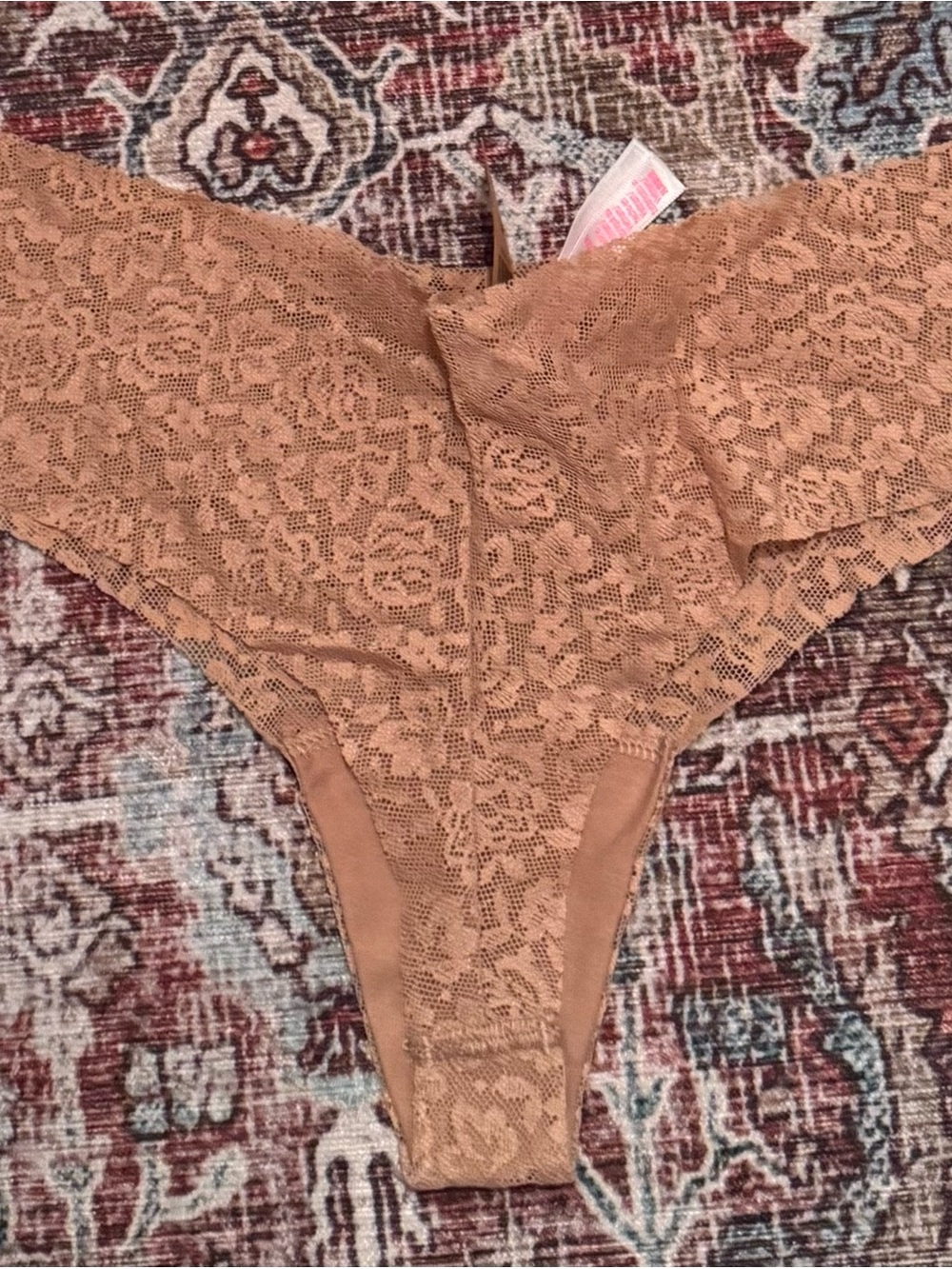 Victoria's Secret Lace Hipster Panty in Nude Tan